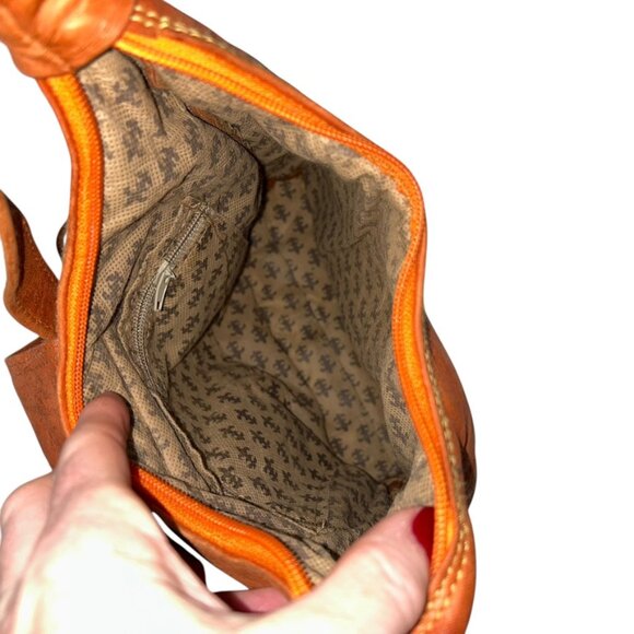 Hamsa Hand tooled dyes leather Moroccan cross body purse bag - Picture 5 of 8